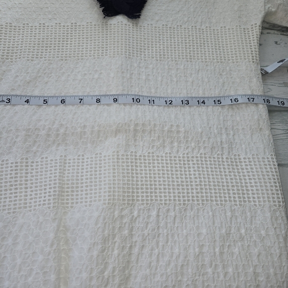 Belle BADGLEY MISCHKA Daya Dress Ivory Navy Women’s Size 0 - Picture 8 of 14